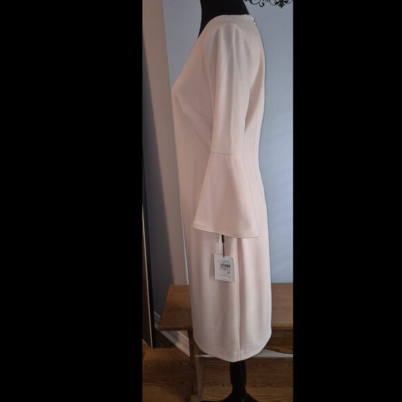 NWT Pink Calvin Klein Bell Sleeve Dress (10) - Picture 3 of 10